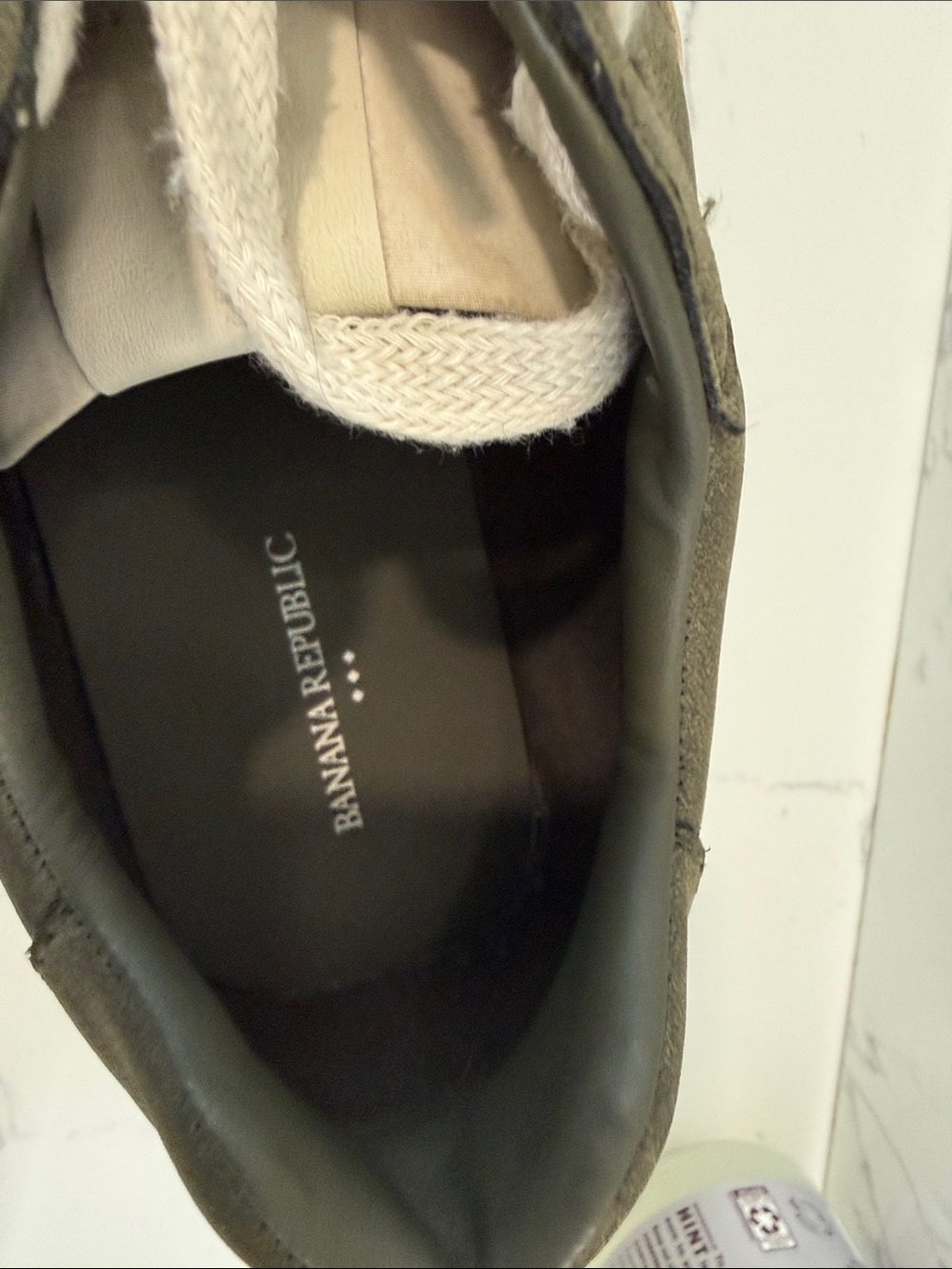 Banana Republic Factory Olive Green and Cream Sneakers - Picture 4 of 7